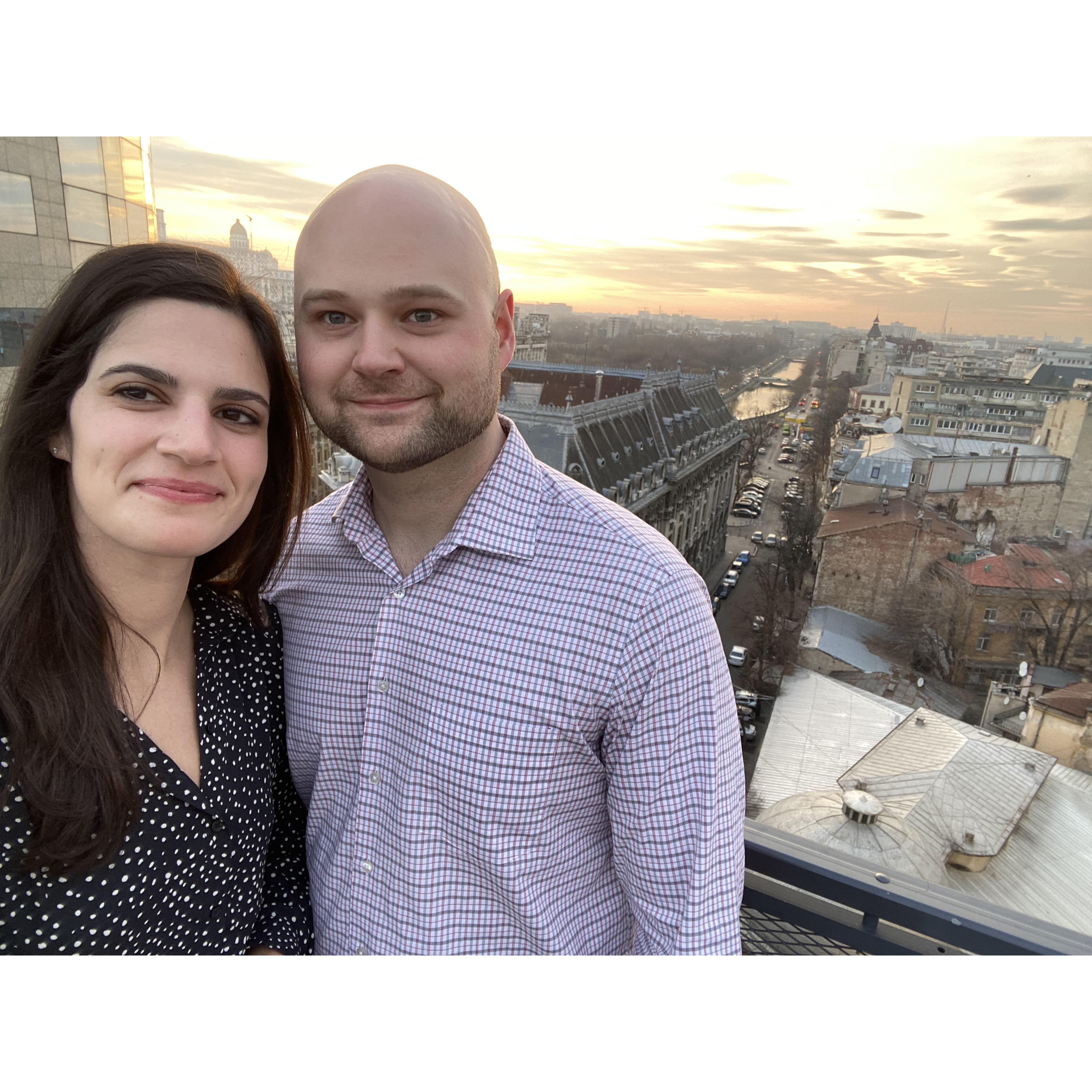 Visiting James during his deployment in Romania.