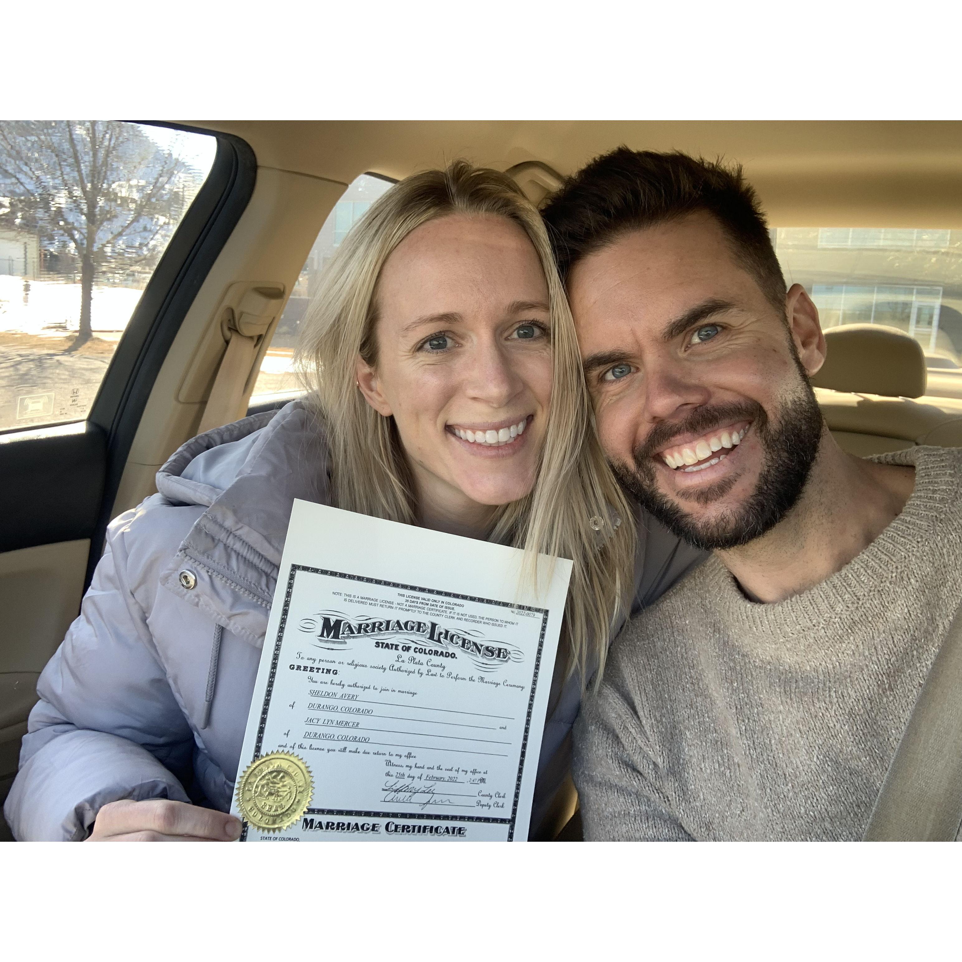 Together at last! Making it official by signing our marriage license in March 2022 (90-Day Fiancés style)!