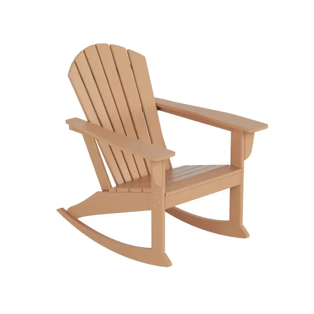 WestinTrends Outdoor Patio Poly Adirondack Rocking Chair Rocker, Teak