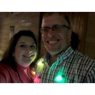 At the 2019 DIFP Christmas party. The first time I met all his coworkers.