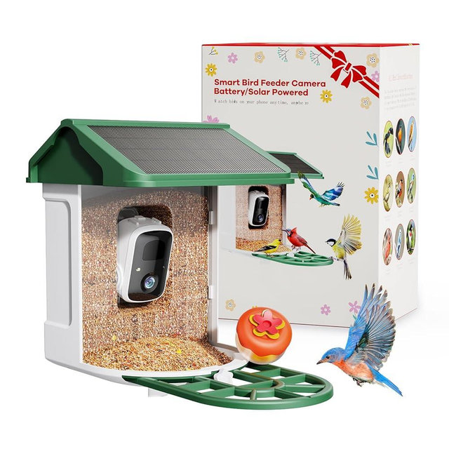 HARYMOR Bird Feeder with Camera-2K Live Video, Solar-Powered, Smart AI Identify Birds, 2L Food Capacity, Arrived Alerts, Bird Videos Storage, Mini Hummingbird Feeder for Watching Birds Outdoor