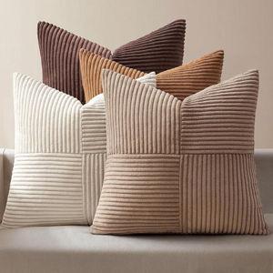 MIULEE Brown Throw Pillow Covers 18x18 Inch Set of 4