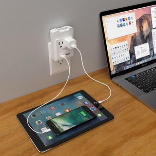 2 Outlet Dual USB Wall Tap