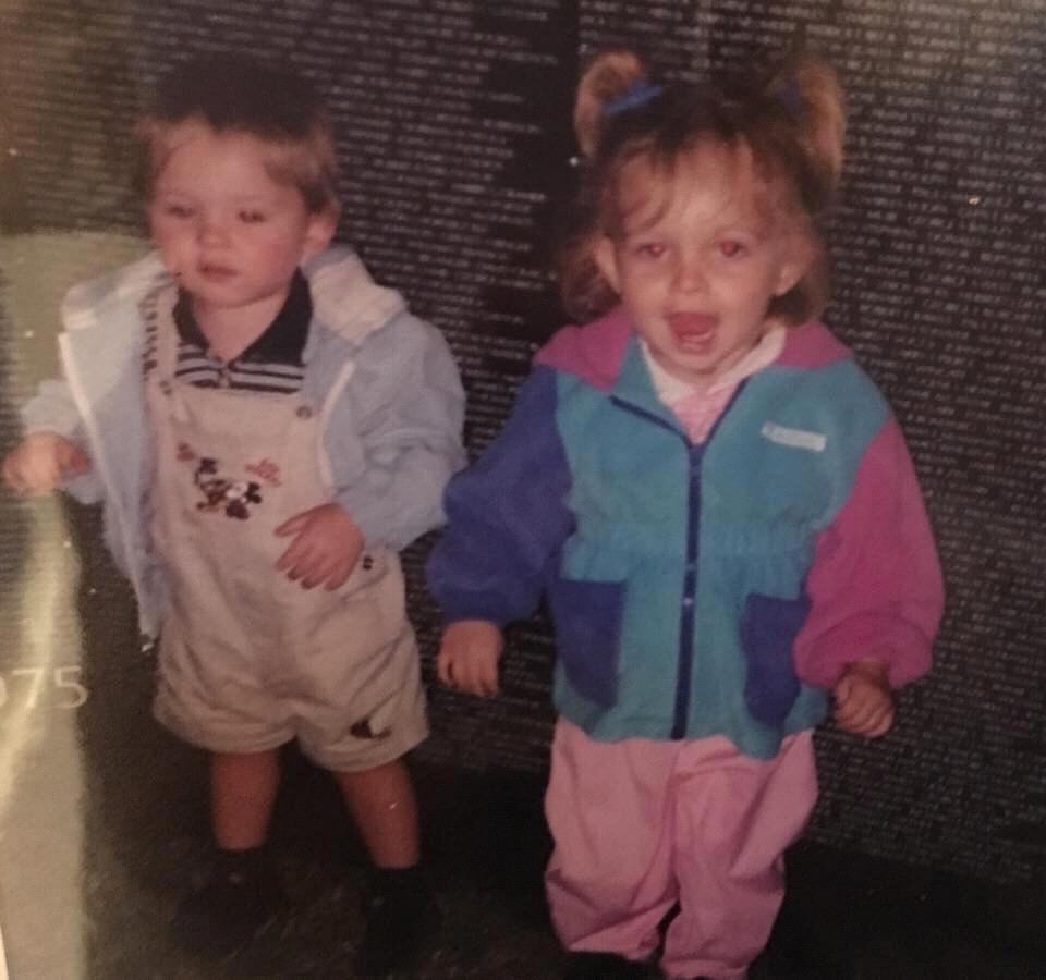 Matt and Alyssa at the traveling Vietnam Memorial in Sioux Falls.