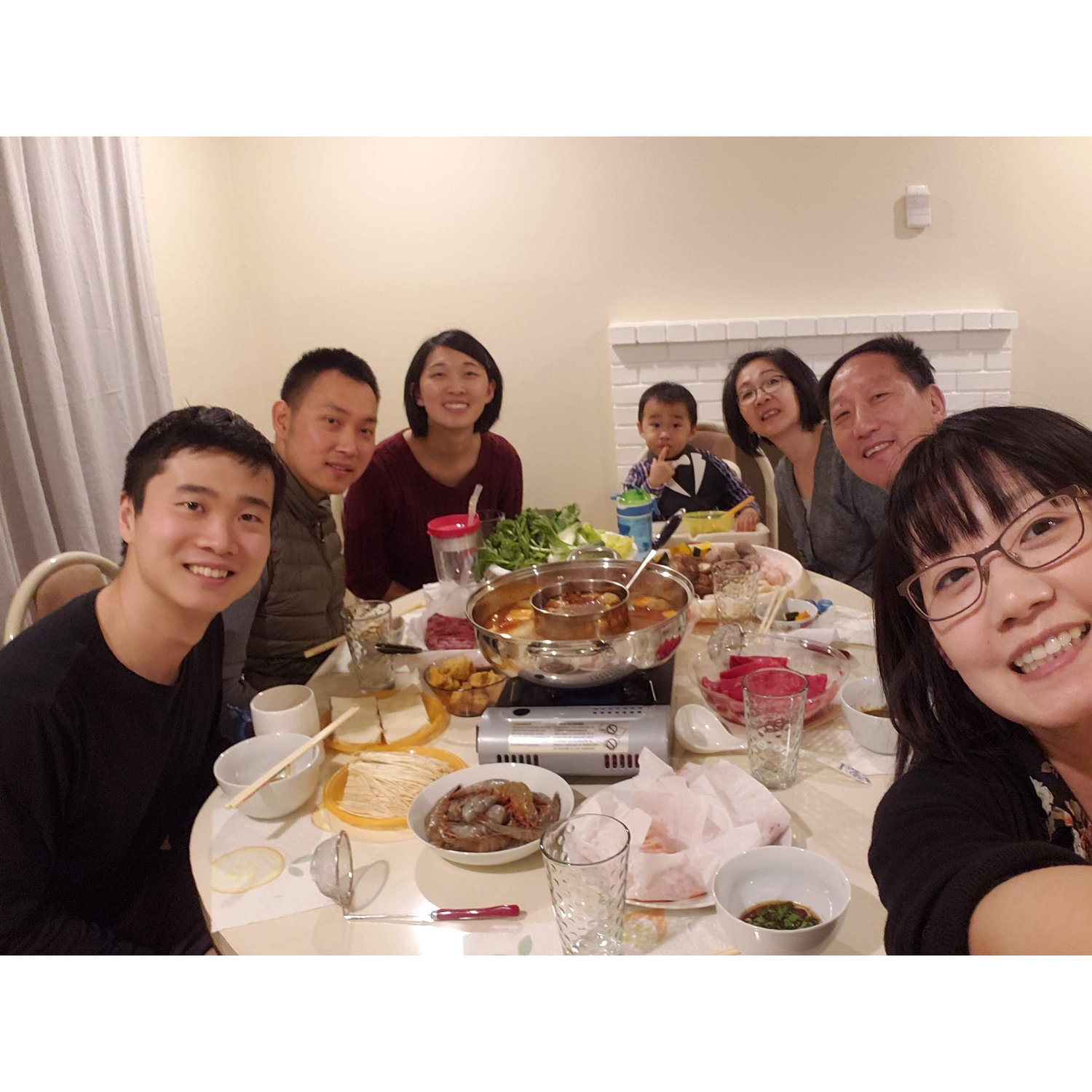 Family hot pot at Peter's house!