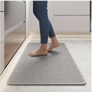Water Absorbent Runner Rugs for Kitchen, Kitchen Mat in Front of Sink, Oil Absorbent Kitchen Mats for Floor,Non-Slip Kitchen Rugs,Durable Kitchen Mats，17x30 Gray Kitchen Rugs,