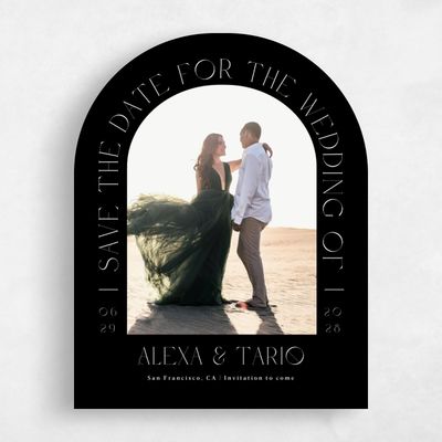 Black Wedding Save the Date - Gothenburg Arch