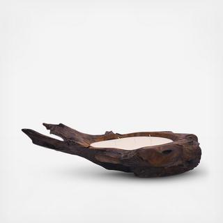 Prong Wood Carved Candle