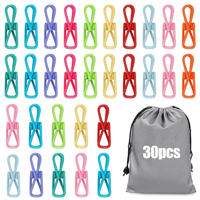 vivinin Chip Clips, 30PCS Bag Clips, Used for Chip Clips Bag Clips Food Clips, Organizing Office or School Files, Clothesline Holders, Clothes Pins