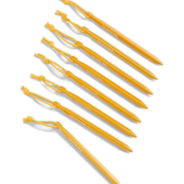 THE NORTH FACE V-Stake M Tent Stakes (8-Pack) - Aluminum Ground Anchors for Camping, Lightweight, Heavy Duty Strength, Summit Gold, One Size