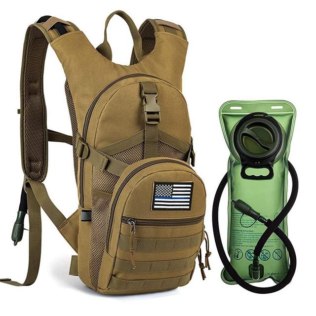 RUPUMPACK Tactical Molle Hydration Backpack with 2L BPA Free Water Bladder Keeps Water Cool Up to 4 Hours, Lightweight Military Daypack for Cycling, Hiking, Running, Climbing, Hunting, Biking