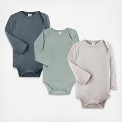 Colored Organics Classic Long Sleeve Bodysuit, Set of 3