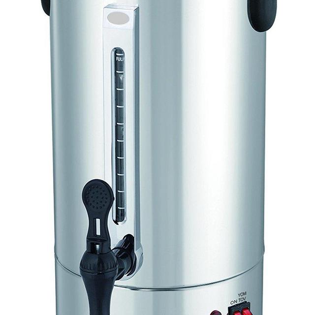 40 Cup Stainless Steel Double Wall Insulated Hot Water Urn - Water Boiler with Holiday (Yomtov) Switch and Cover Child Lock