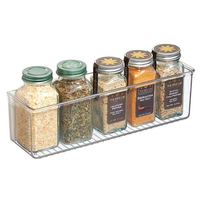 iDesign AFFIXX Plastic Wall Mount Organizer Rack, Shelf for Kitchen, Bathroom, Office, Bedroom, Craft Room, 3" x 11" x 3.25", Clear
