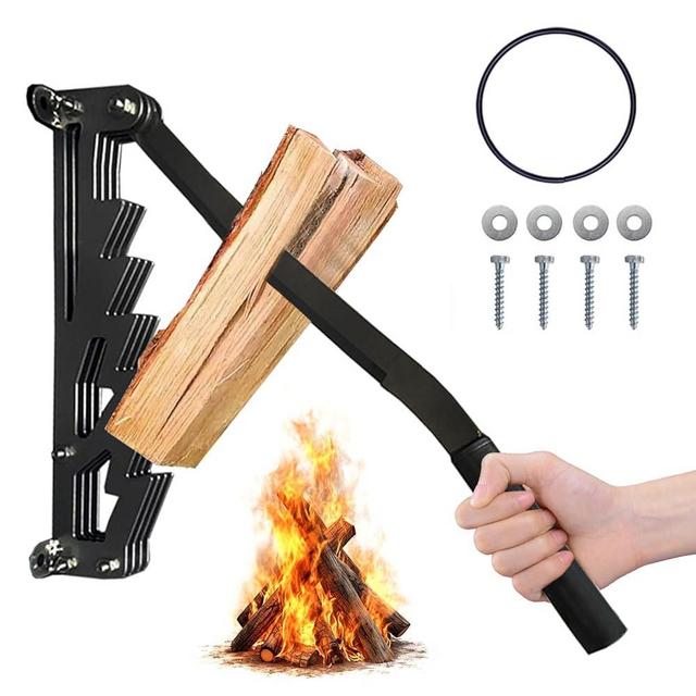 iToolMax Wall Mounted Kindling Splitter - 2024 New Carbon Steel Manual Kindling Maker, Indoor & Outdoor