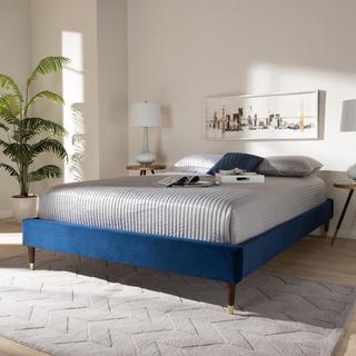Volden Glam and Luxe Velvet Upholstered Platform Bed Frame