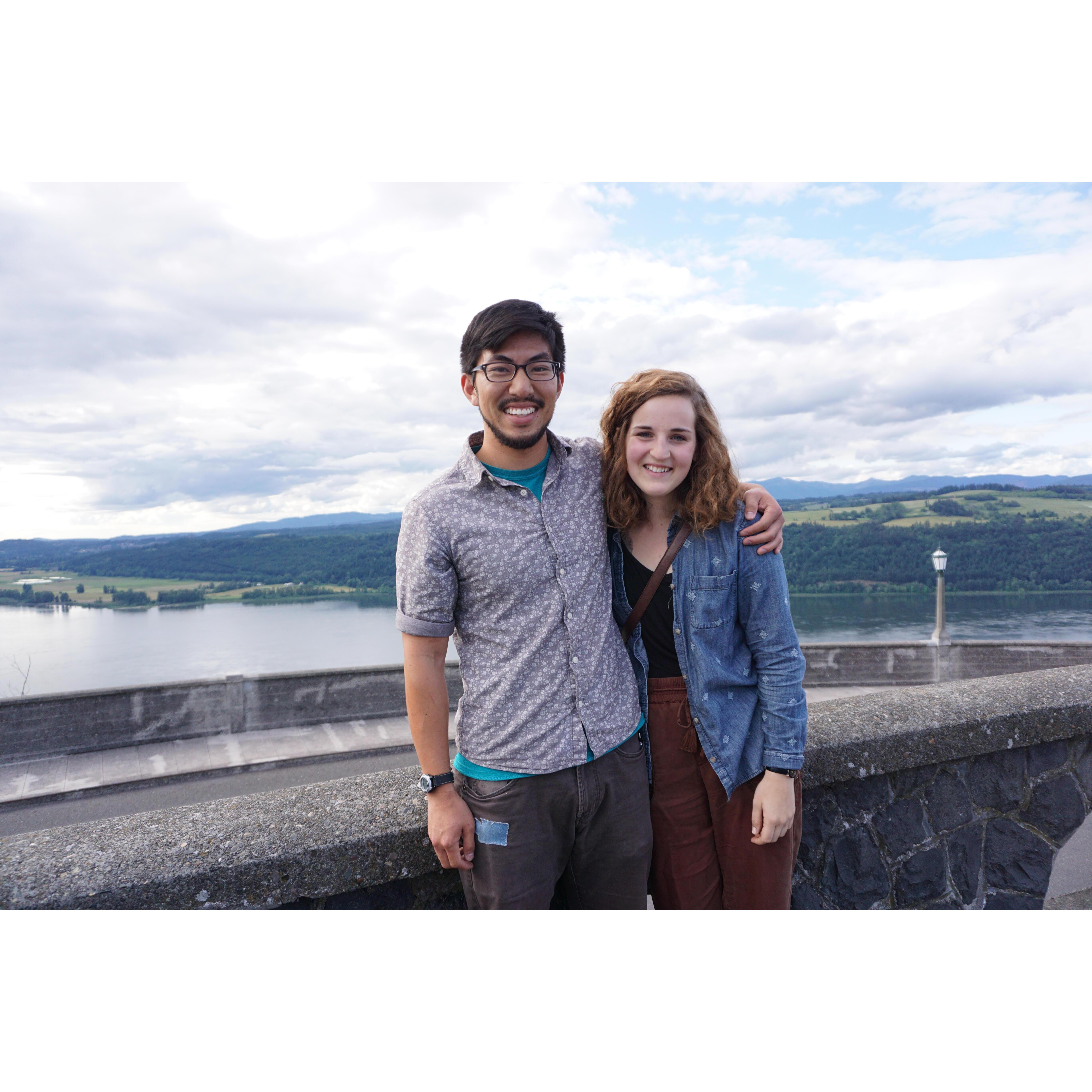 Our first date at Vista House in the Columbia Gorge- Spencer drove 6.5 hours one way to spend time with Ilana and express interest in getting to know her more- the first of many trips.