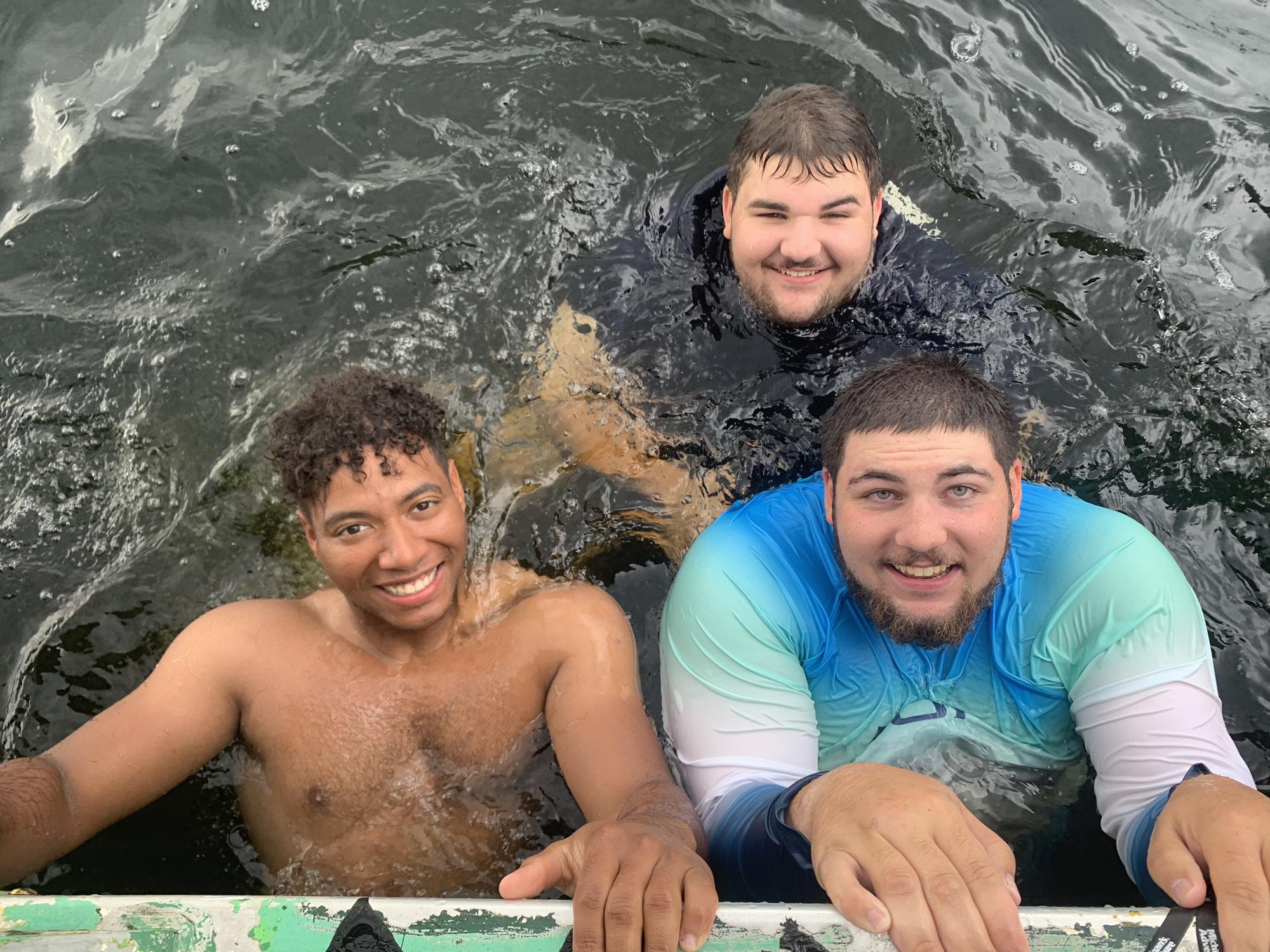 Swimming with the boys