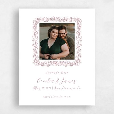 Dusty Rose, Pink Wedding Save the Date - Brier Photo