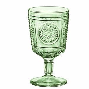 Bormioli Rocco Romantic Set Of 4 Stemware Glasses, 10.75 Oz. Colored Crystal Glass, Pastel Green, Made In Italy.