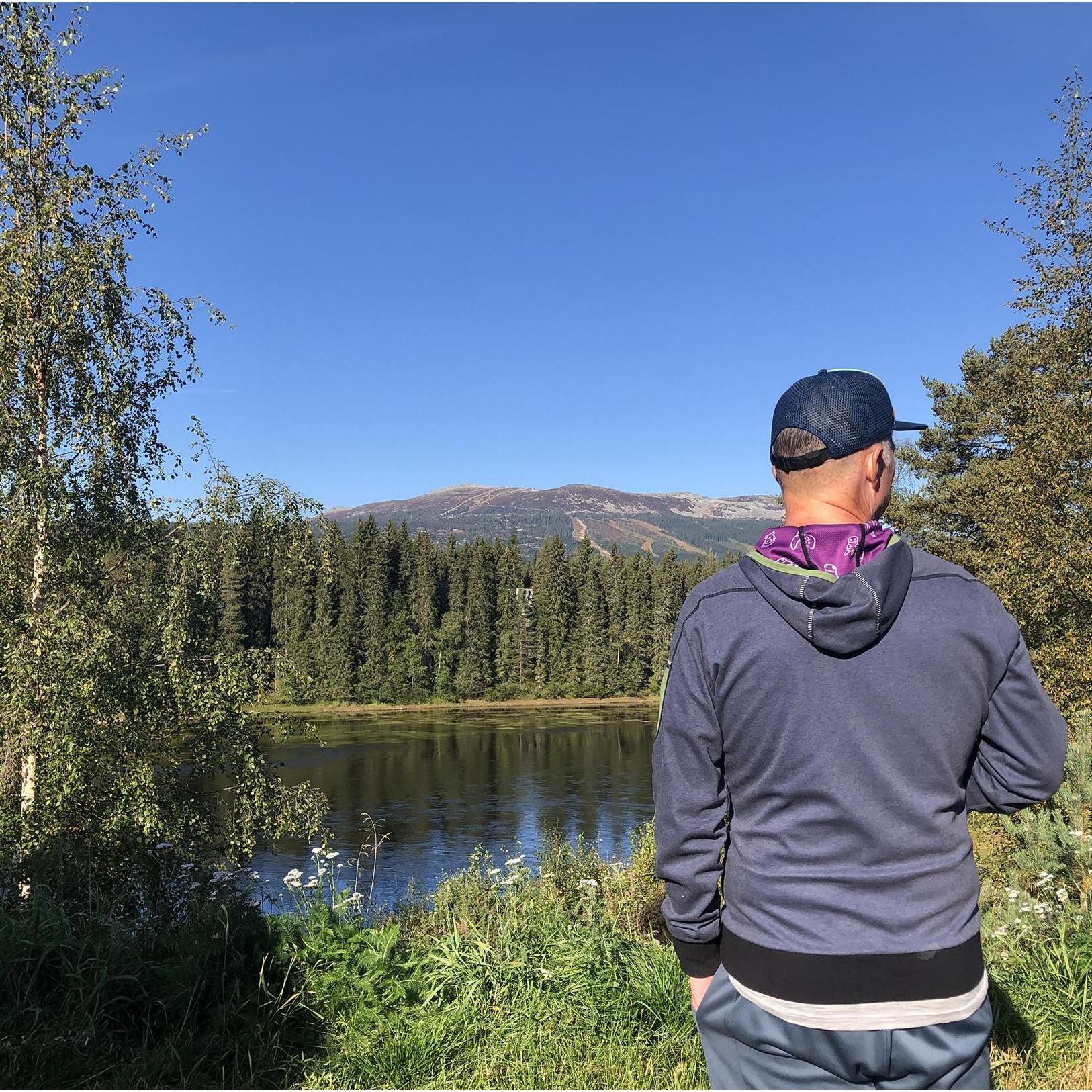 Our most recent trip to Trysil...coffee in the morning and admiring the mountain.