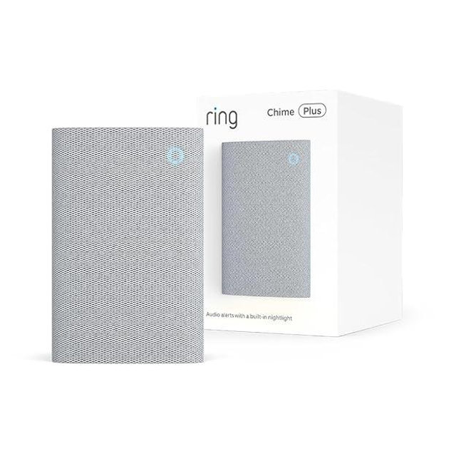 Ring Chime Plus (newest model) — Crisp, clear audio alerts for select Ring devices, built-in night-light, customizable tones, easy plug-in setup, White