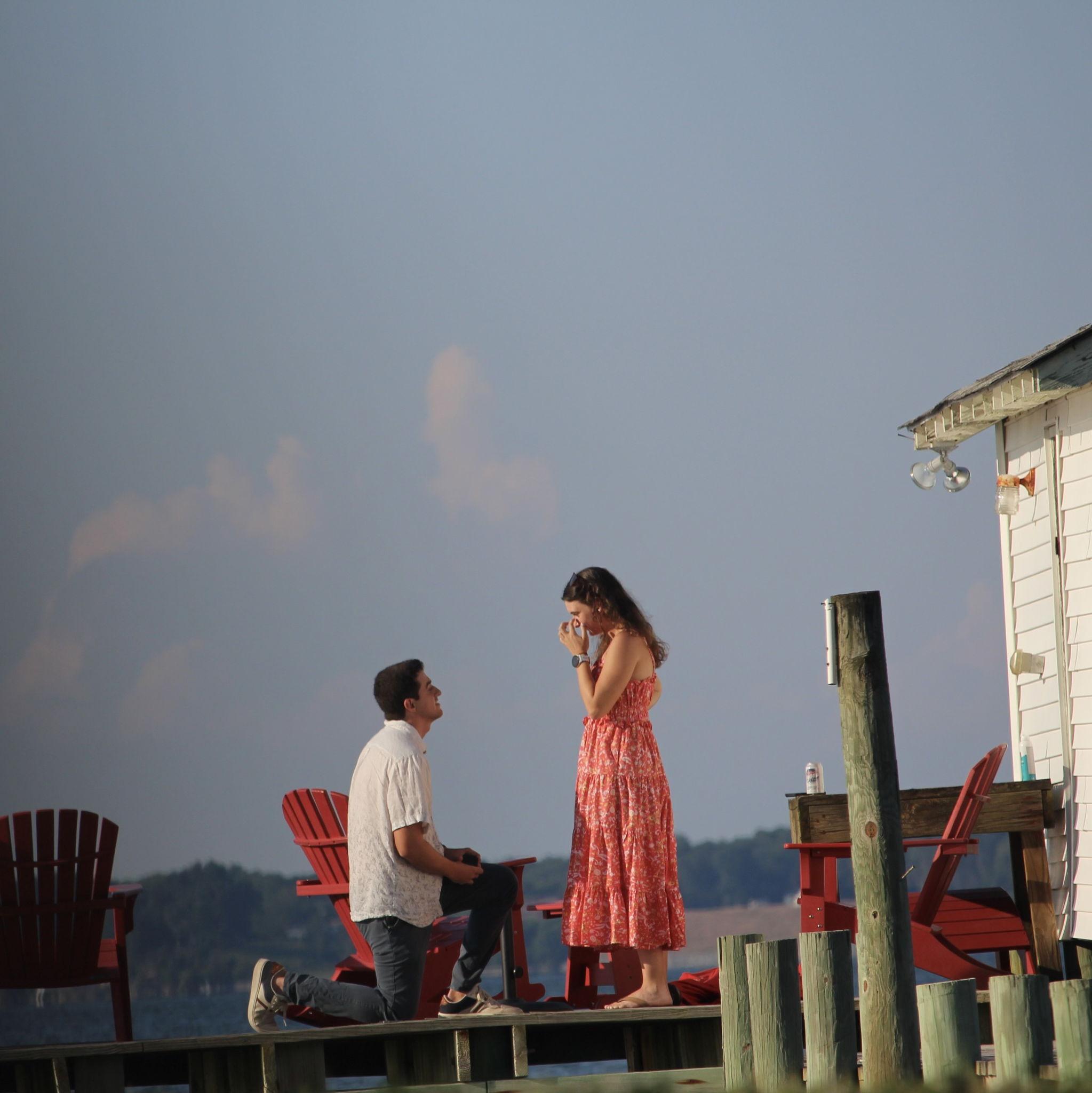 July 11, 2025 - our engagement at Ben's mom's house on the Rappahannock River!!