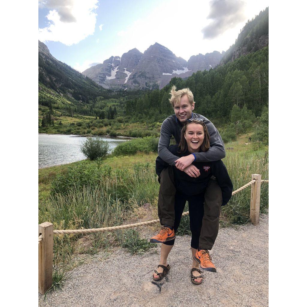 Being silly at Maroon Bells, CO