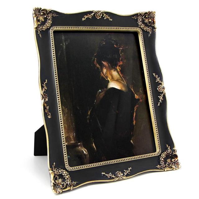 Kilarero 8x10 Inch Vintage Picture Frame, Elegant Antique Photo Frames with Glass Front, Tabletop Wall Hanging, Gift Ideas, Vine Pattern, Photo Display (8x10 inch, Black)