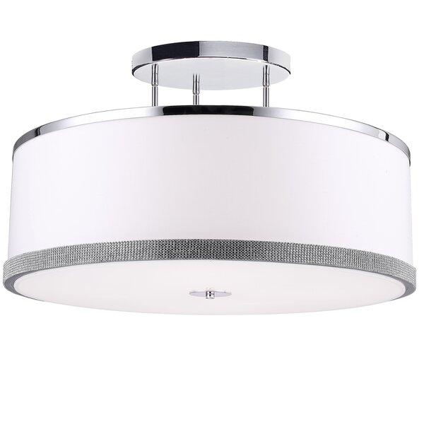Eurytus 5 - Light 30" Shaded Drum Semi Flush Mount