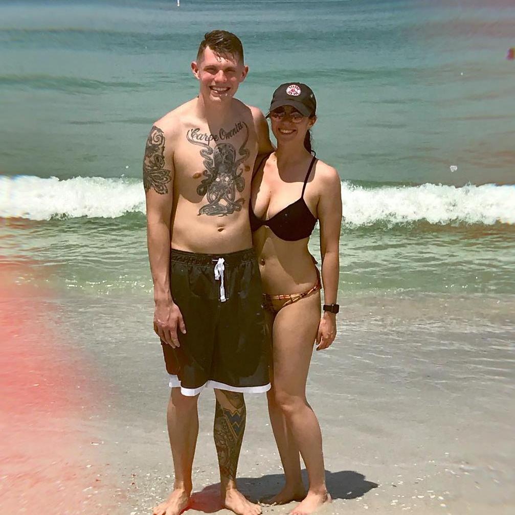 This shot is on the beach where we staged our infamous fake proposal years ago!