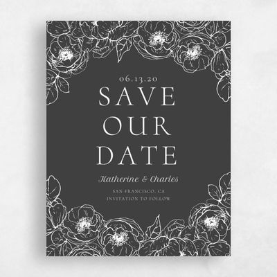 Black Wedding Save the Date - Rooftop Frame