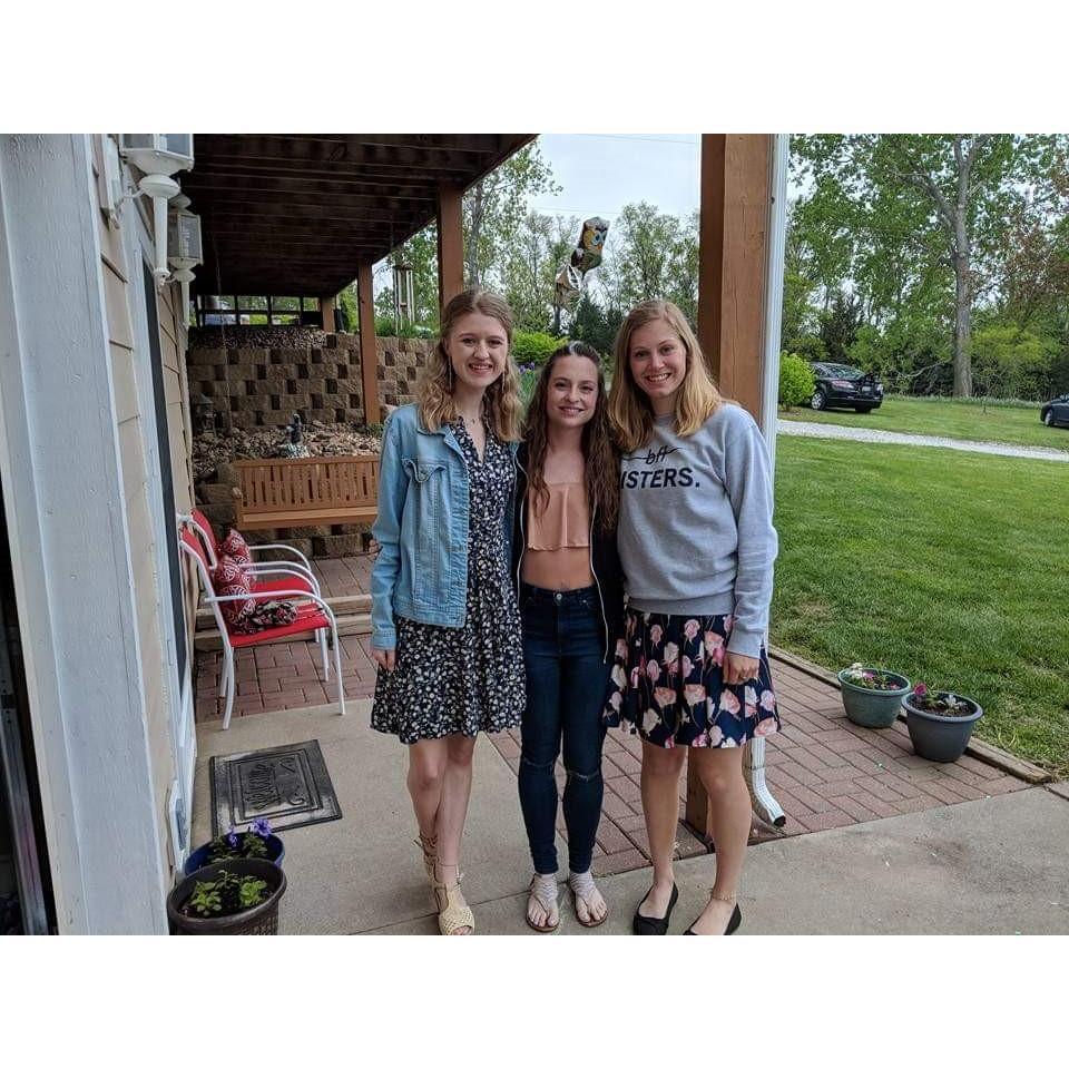 Emma, Kim, and Kayla at Kayla's graduation party.
