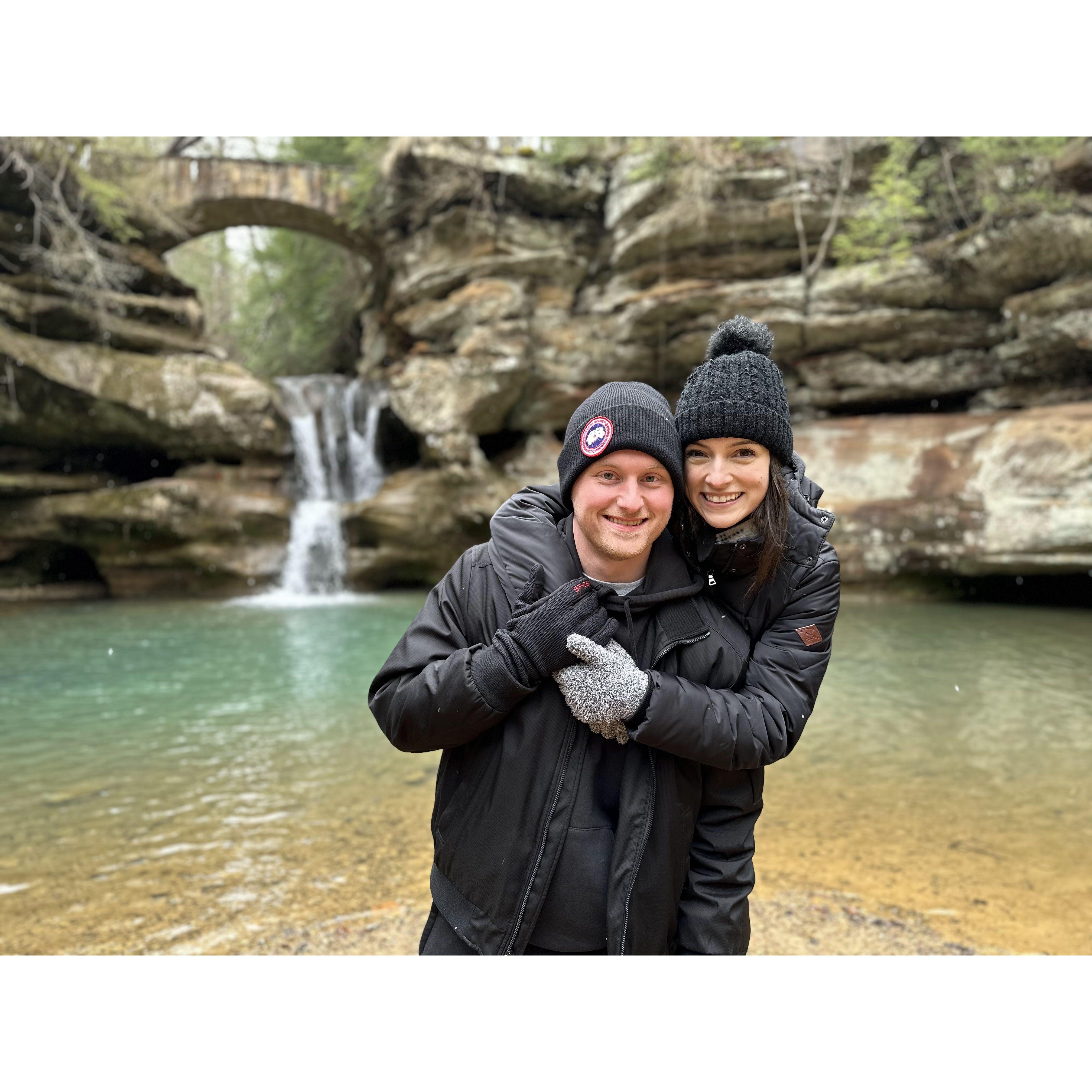 Celebrating Mitch's birthday in Hocking Hills!