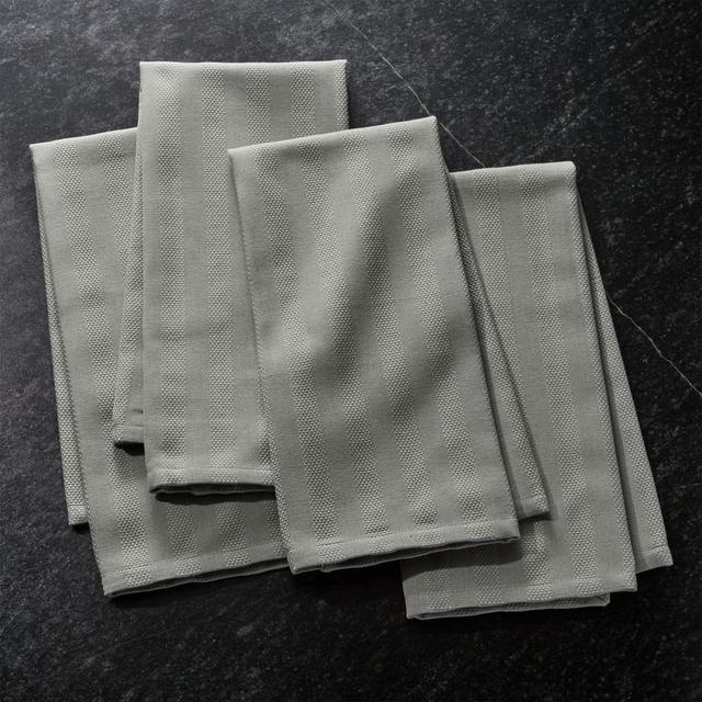 Aster Solid Grey Dish Towels, Set of 4