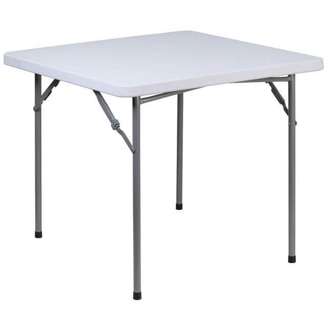 Flash Furniture 2.81-Foot Square Granite White Plastic Folding Table