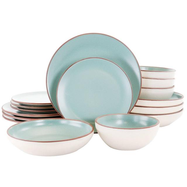 Gibson Elite 16pc Terracotta Contempo Classic Dinnerware Set Blue