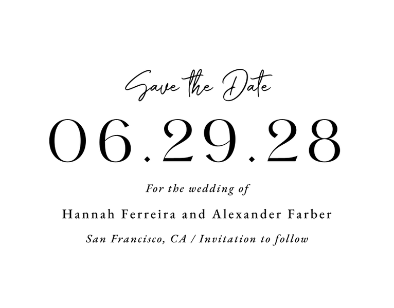 Milford Landscape Letterpress | Black | Zola Save The Dates