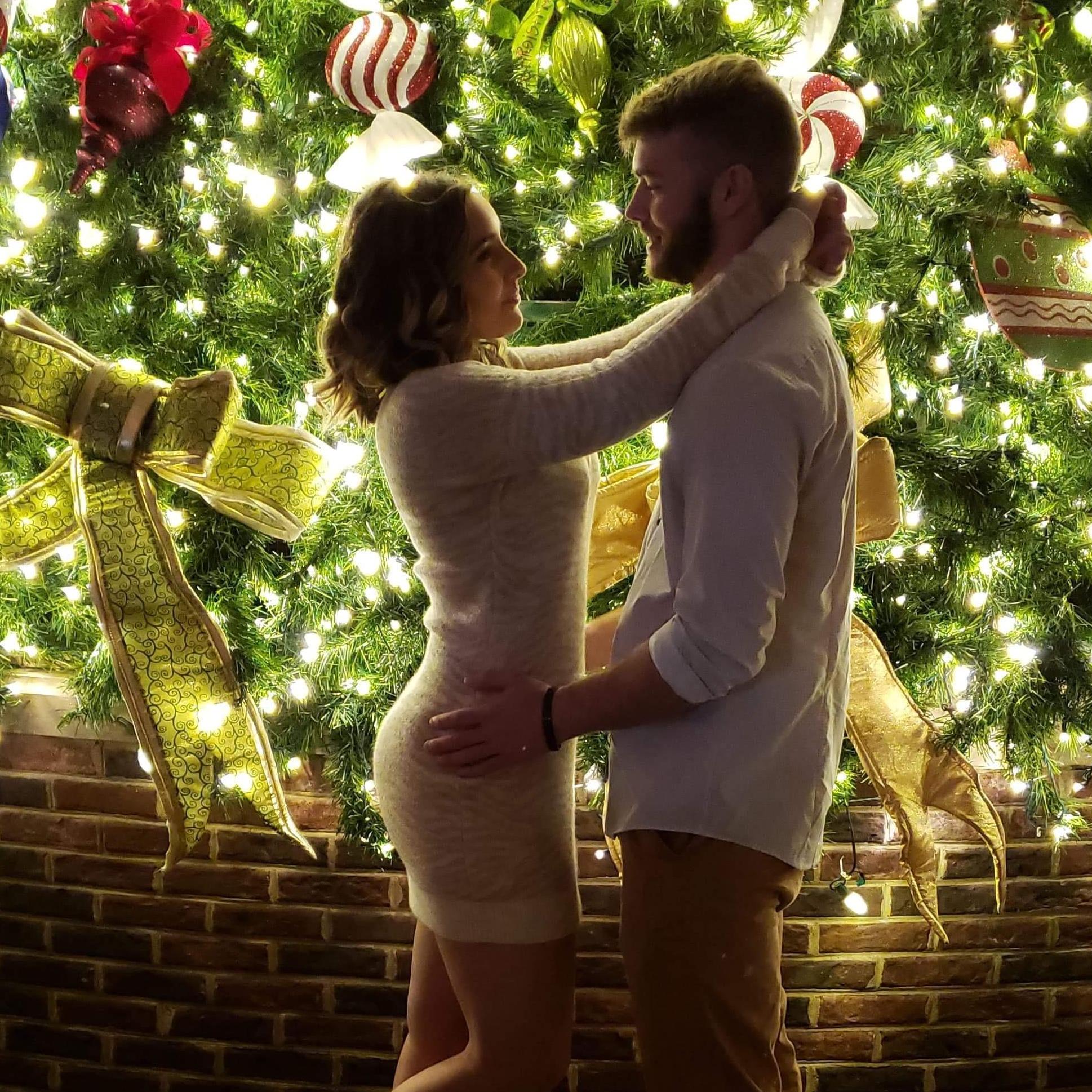 November 16, 2019 - We took our first Christmas photos together while drinking hot cocoa and looking at the lights!