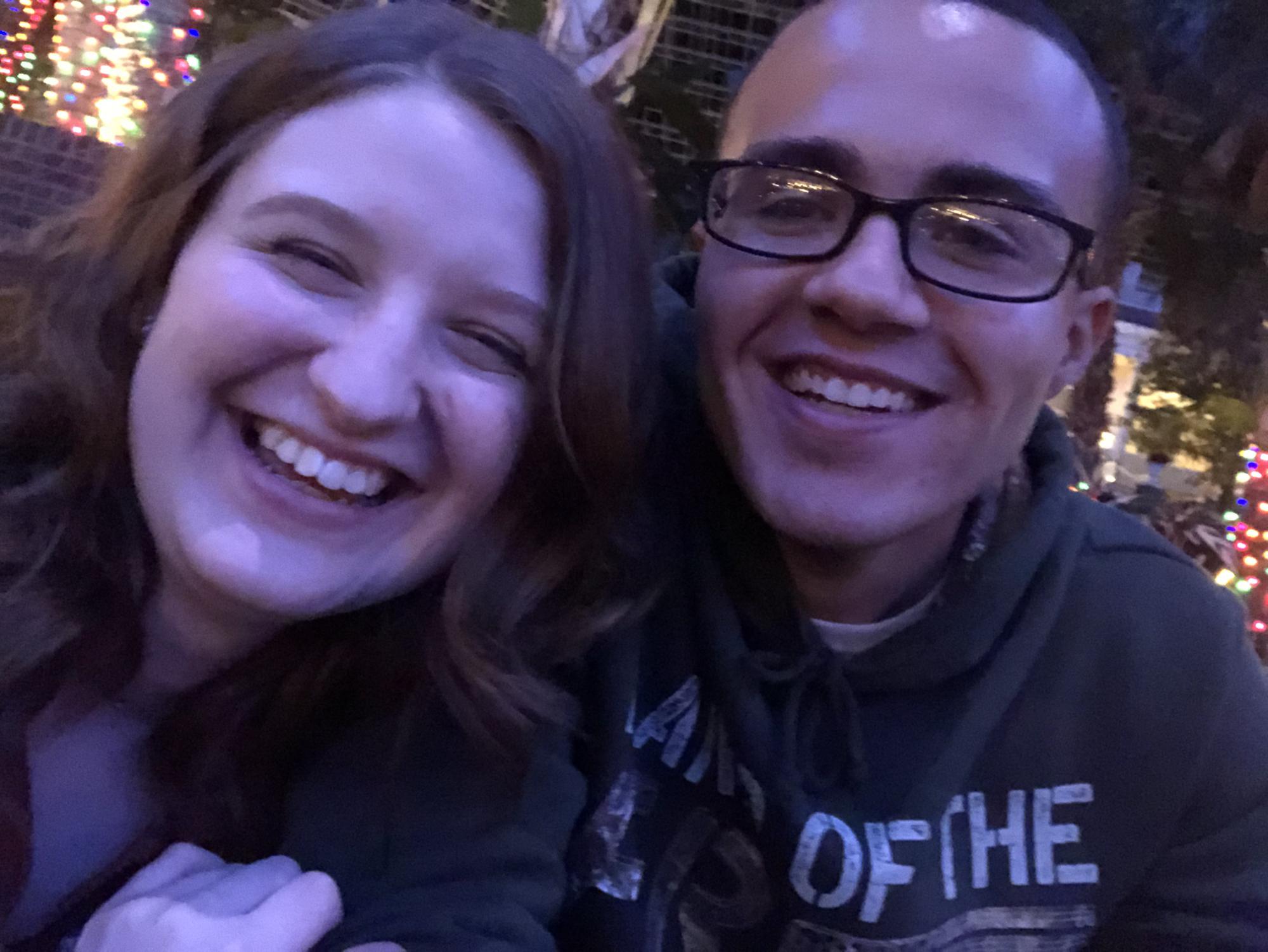 Our favorite date! We sat at our fountain and watched the water dance together!