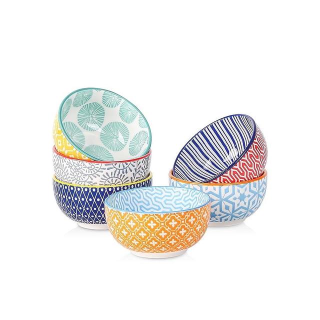 Selamica Ceramic 4 Oz Small Bowls Set, Small Snack Dessert Bowls for Kitchen, 3.5 Inch Mini Bowls for Dipping Ice Cream Side Dishes, Microwave Dishwasher Safe, Set of 6, Assorted Colors