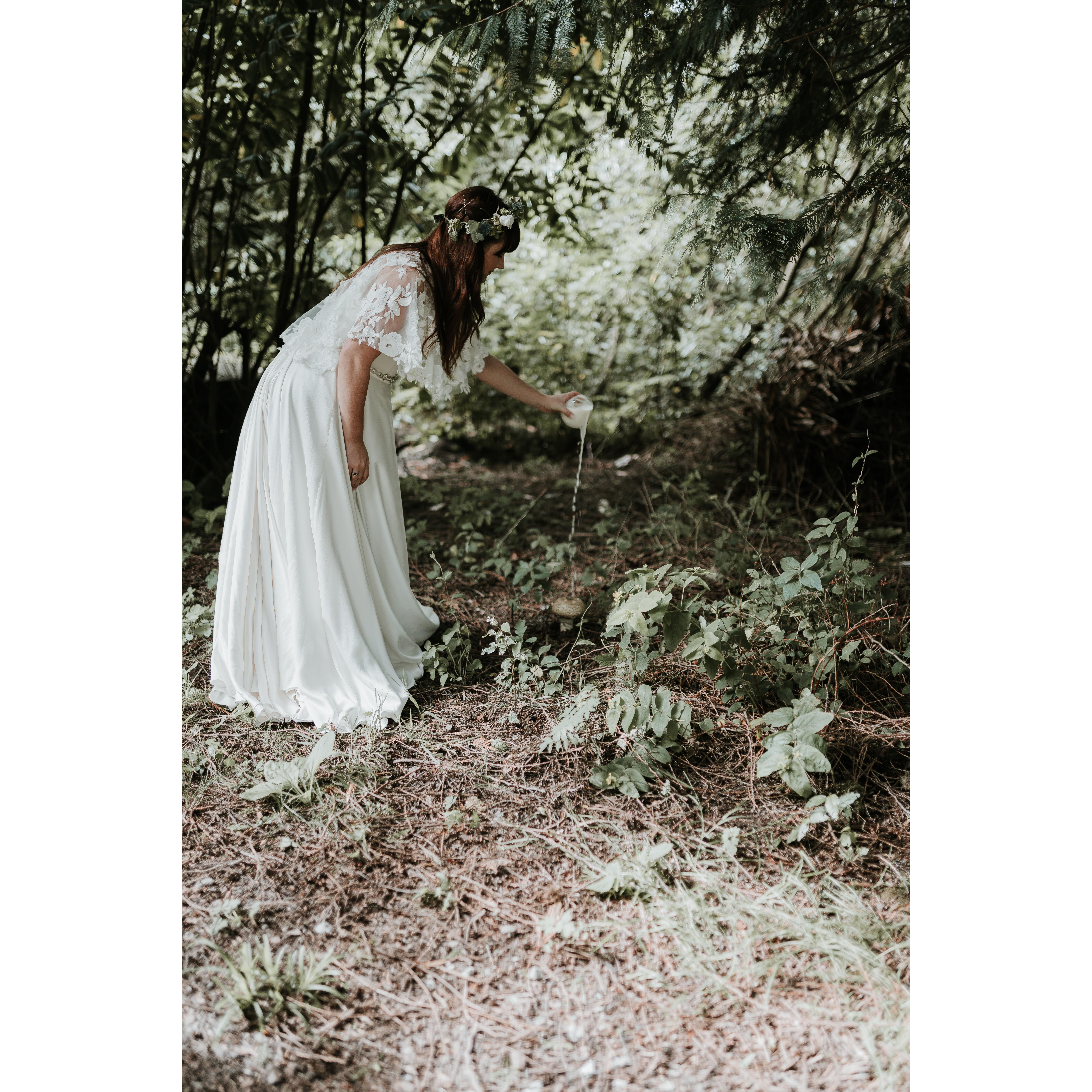 Heather's offering to the fairies is milk