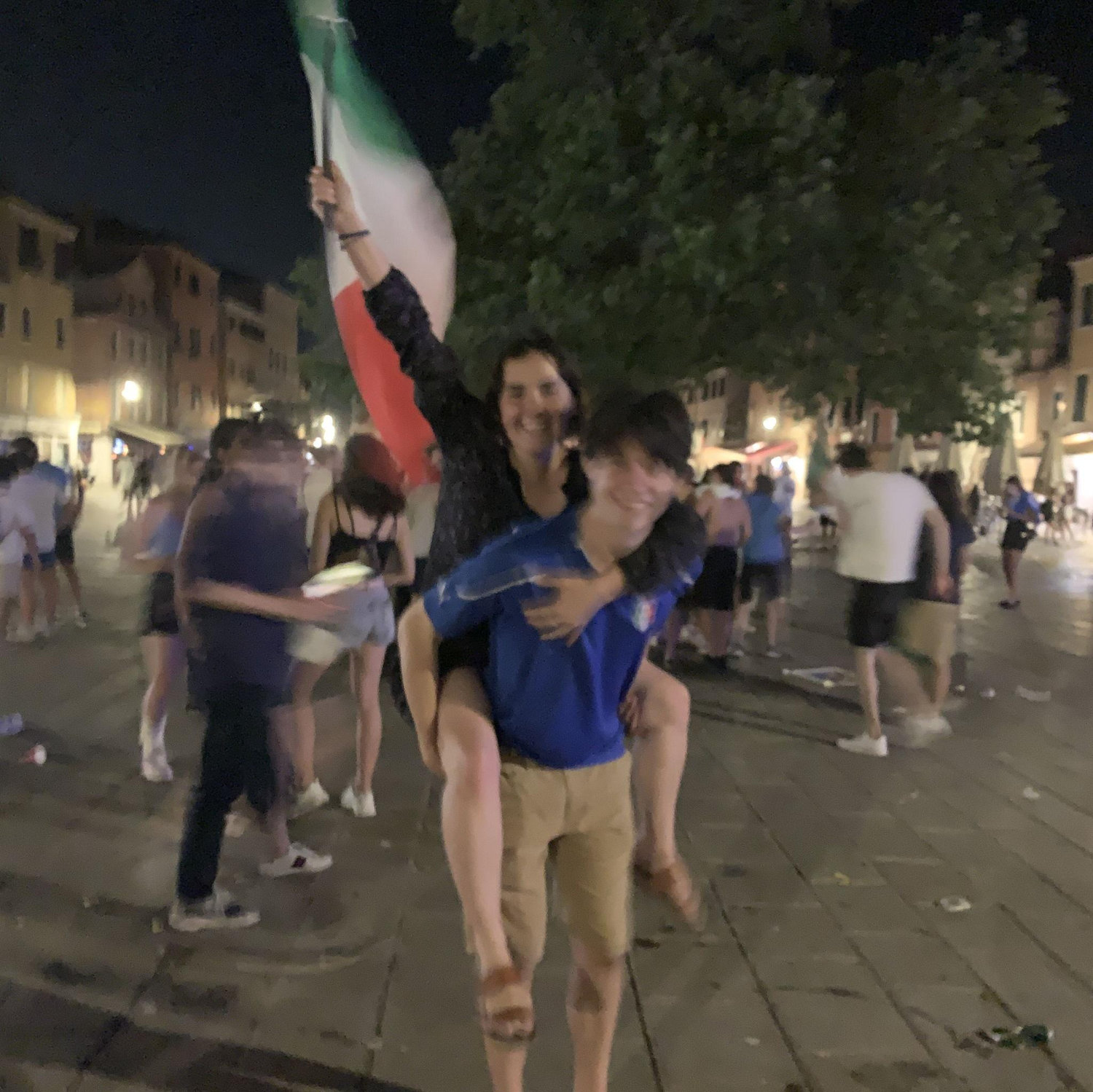 Blurry night after Italy wins!
