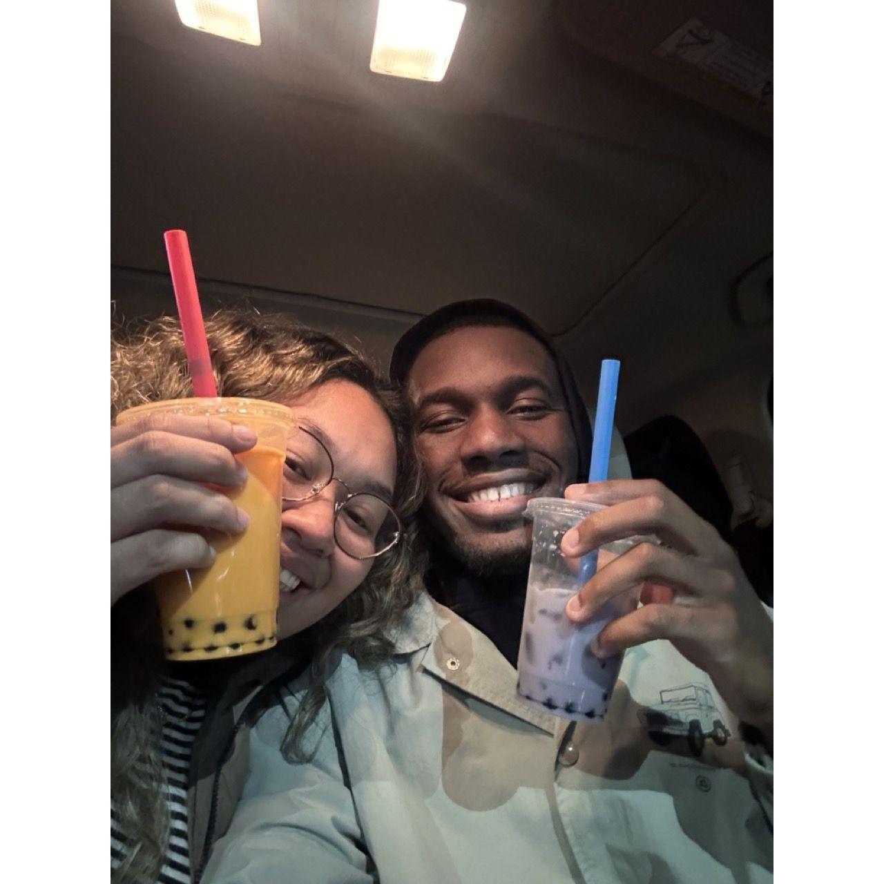 enjoying our favorite boba spot, Bubz!