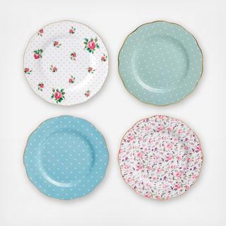 New Country Roses Accent Plate, Set of 4