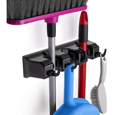 Zulay Home Mop and Broom Organizer Wall Mount - Easy to Install Mop and Broom Holder & Hanger Wall Mount for Storing Cleaning Supplies