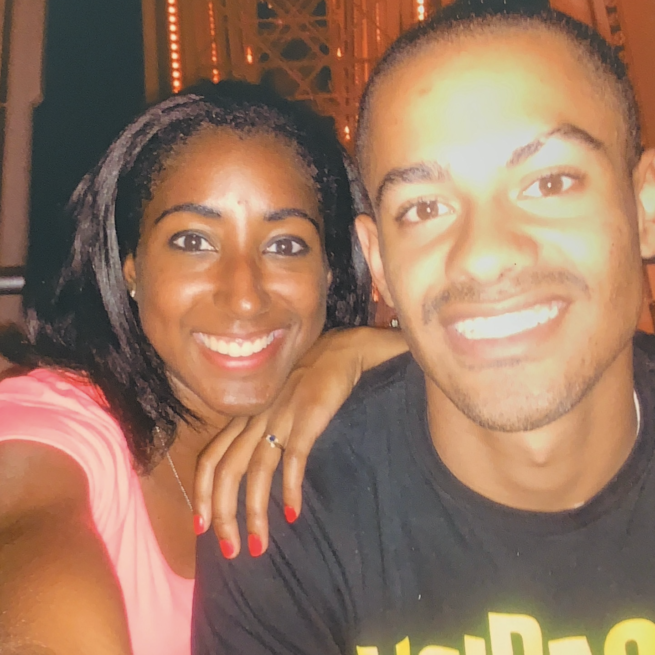 Raena and Bryce's first ride on the Ferris Wheel at Navy Pier together!