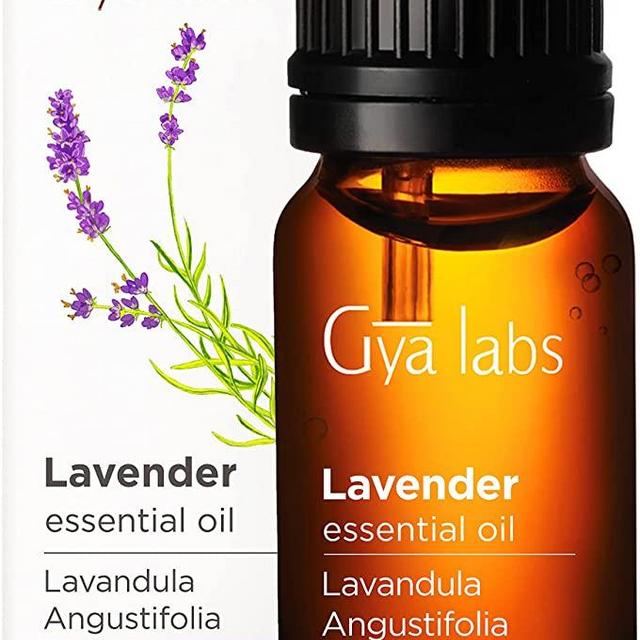 Gya Labs Lavender Essential Oil For Stress Relief, Sleep and Relaxation - Topical For Dry Skin and Irritation - Inhale to Ease Tension - 100 Pure Therapeutic Grade Lavender Oil For Aromatherapy - 10ml