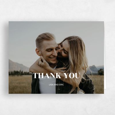 White Typography Wedding Thank You - Braunfels Portrait