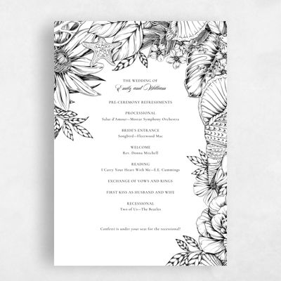 White Wedding Program - Oahu